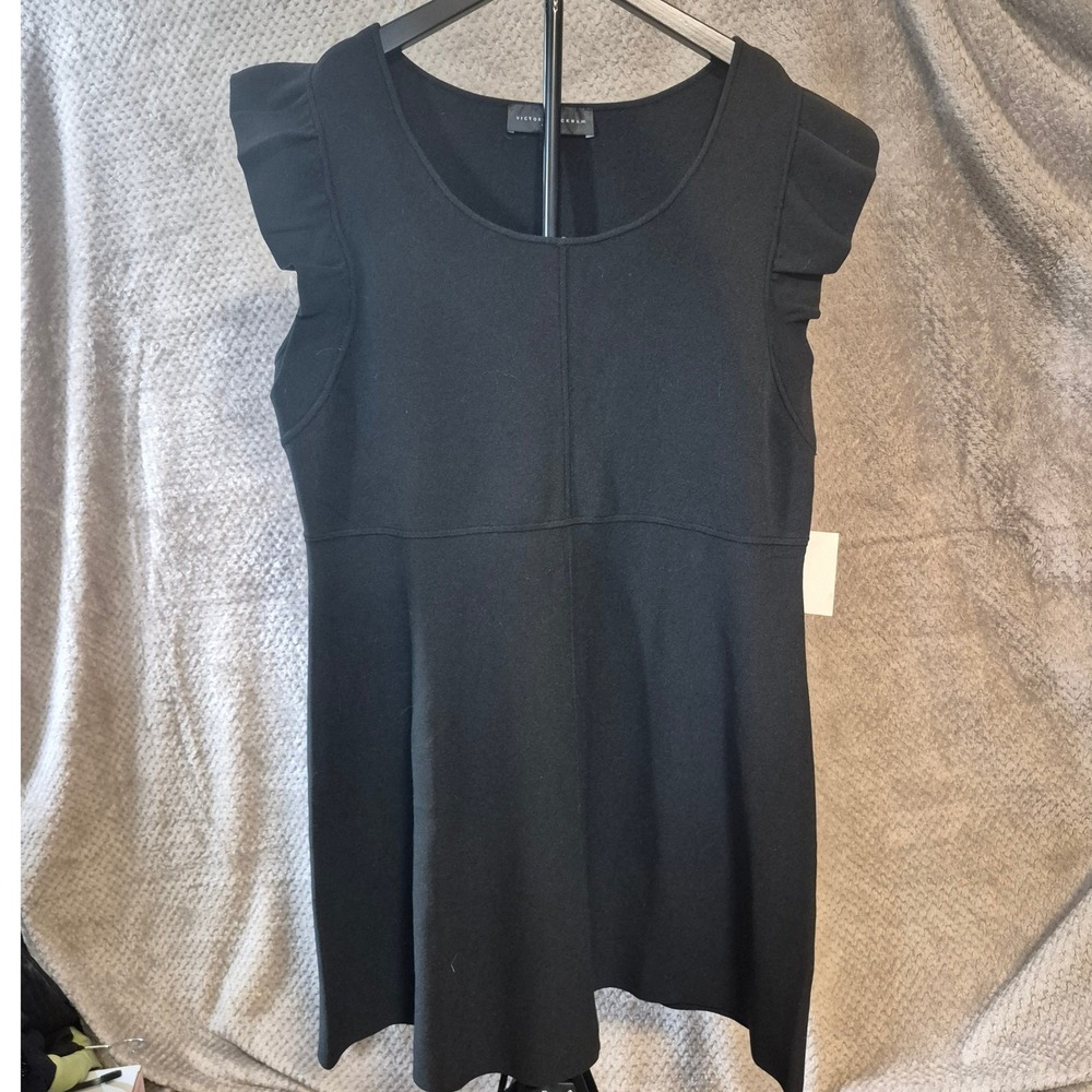 Victoria Beckham for Target Black Ruffle Shoulder Ponte Dress 2X NWT